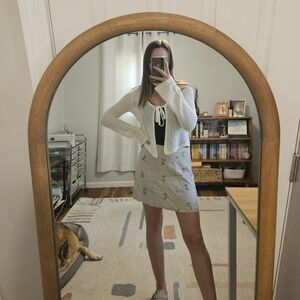 Linen Embroidered Mini Skirt